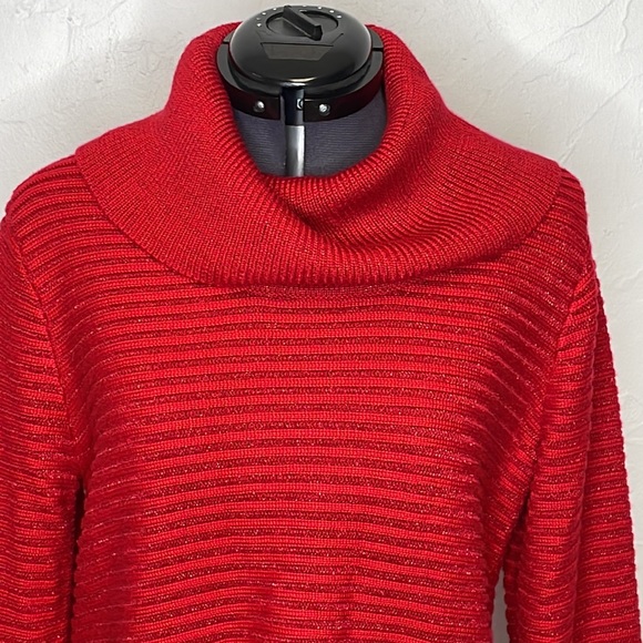 Calvin Klein Red Cowl Neck Sweater - Picture 2 of 7